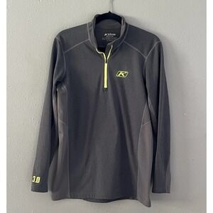 Klim 3.0 Men's M Gray Neon Yellow Quarter Zip Performance Base Layer Pullover